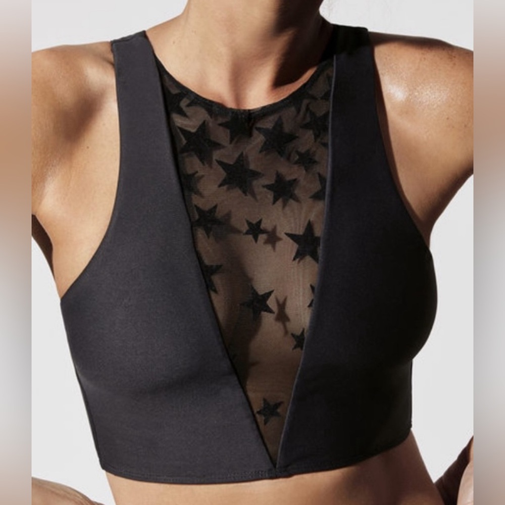 Beach Riot Sport Mesh Star Crop XS